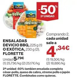 Supercor FLORETTE Ensaladas devicio bbq, o exótica oferta