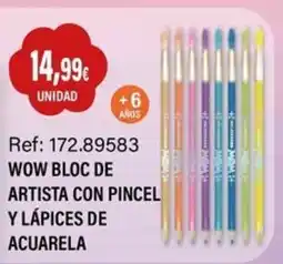 Juguetilandia Wow bloc de artista con pincel y lápices de acuarela oferta