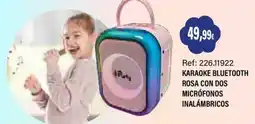 Juguetilandia iParty karaoke bluetooth rosa con dos micrófonos inalámbricos oferta