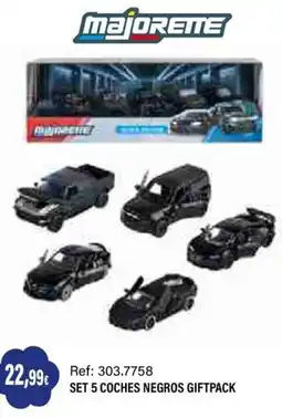 Juguetilandia majorete set 5 coches negros giftpack oferta