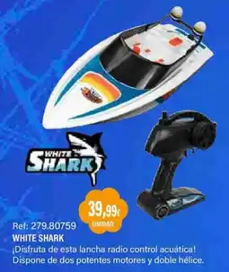 Juguetilandia White Shark lancha radio control acuática oferta