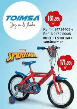 Juguetilandia Toimsa bicicleta spiderman oferta