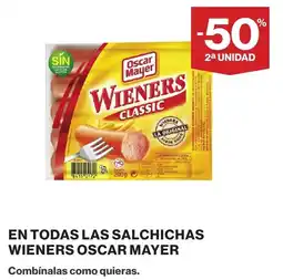 Supercor OSCAR MAYER En todas las salchichas wieners oferta