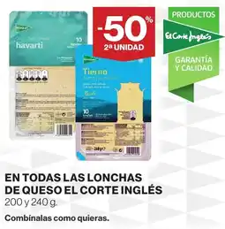 Supercor En todas las lonchas de queso el corte inglés oferta
