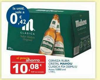 Cash Ecofamilia Cerveza Rubia Cristal Mahou Clásica oferta