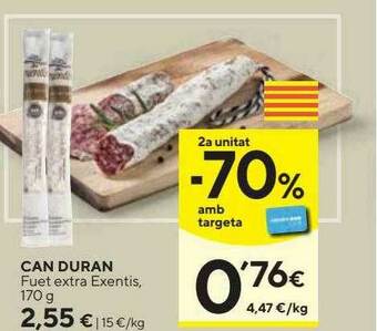 Caprabo Can Duran Fuet Extra Exentis oferta