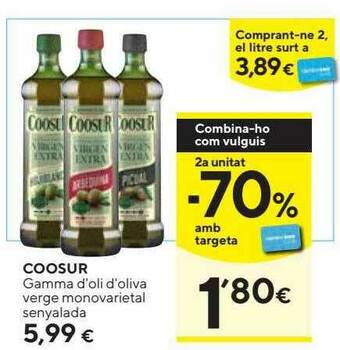 Caprabo Coosur Gamma D'oli D'oliva Verge Monovarietal Senyalada oferta