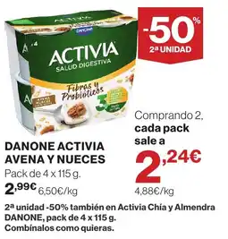 Supercor ACTIVIA Danone avena y nueces oferta