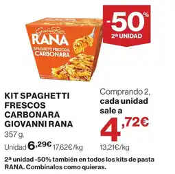 Supercor GIOVANNI RANA Kit spaghetti frescos carbonara oferta