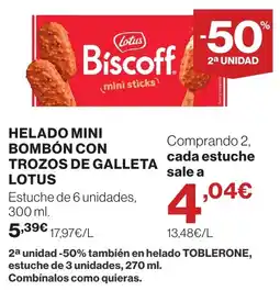 Supercor LOTUS Helado mini bombón con trozos de galleta oferta
