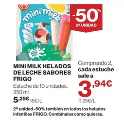 Supercor Mini milk helados de leche sabores frigo oferta