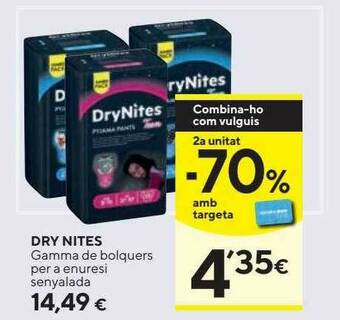 Caprabo Dry Nites Gamma De Bolquers Per A Enuresi Senyalada oferta