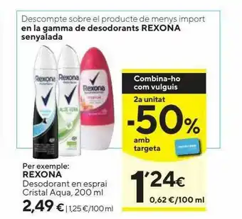Caprabo Rexona Desodorant En Esprai Cristal Aqua oferta