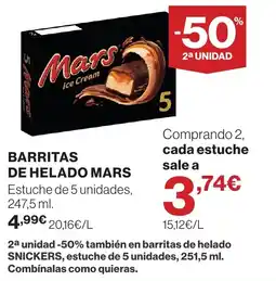Supercor MARS Barritas de helado oferta