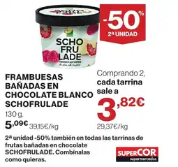 Supercor Frambuesas bañadas en chocolate blanco schofrulade oferta