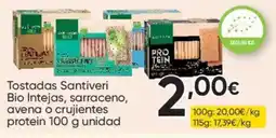 FROIZ Tostadas Santiveri Bio Intejas, sarraceno, avena o crujientes protein oferta