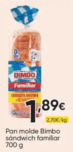 FROIZ Bimbo pan molde sandwich familiar oferta