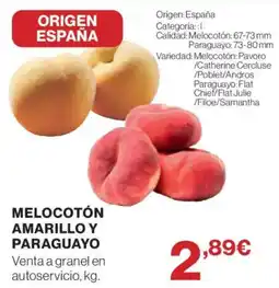 El Corte Inglés melocotón amarillo y paraguayo oferta