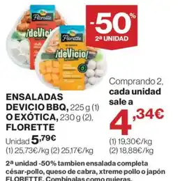 El Corte Inglés Floreette ensaladas devicio bbq o exótica oferta