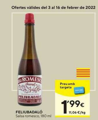 Caprabo Feliubadaló Salsa Romesco oferta