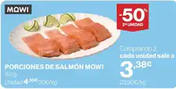 El Corte Inglés Mowi porciones de salmón oferta