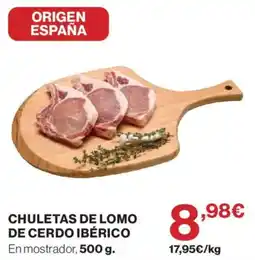 El Corte Inglés Chuletas de lomo de cerdo ibérico oferta