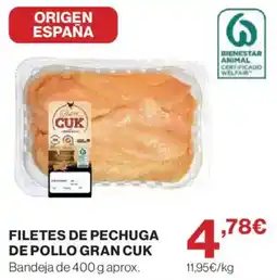 El Corte Inglés gran cuk filetes de pechuga de pollo oferta