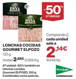 El Corte Inglés lonchas cocidas gourmet elpozo oferta