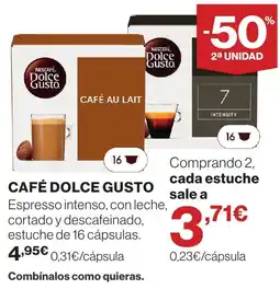 Supercor DOLCE GUSTO Café espresso intenso, con leche, cortado y descafeinado, estuche de 16 cápsulas. oferta