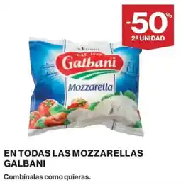 El Corte Inglés Galbani en todas mozzarellas oferta