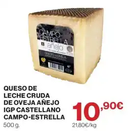 El Corte Inglés Campo-estrella queso de leche cruda de oveja añejo oferta