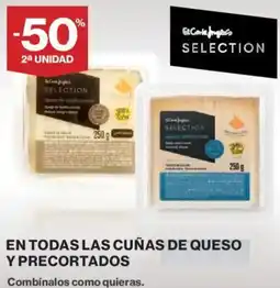 El Corte Inglés En todas las cuñas de queso y precortados oferta