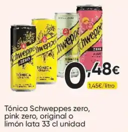 FROIZ Schweppes Tónica zero, pink zero, original o limón oferta