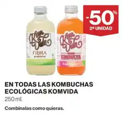El Corte Inglés Komvida En todas kombuchas ecológicas oferta