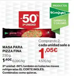 El Corte Inglés El Corte Inglés masa para pizza fina oferta