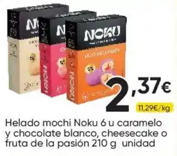 FROIZ Noku helado mochi 6 u carameloy chocolate blanco, cheesecake o fruta de la pasión oferta