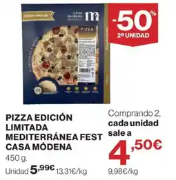 El Corte Inglés Casa Modena pizza edición limitada mediterránea fest oferta