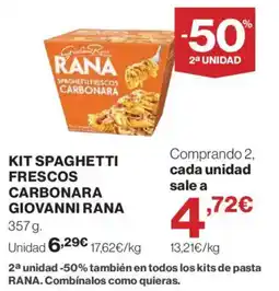 El Corte Inglés Rana spaghetti frescos carbonara oferta