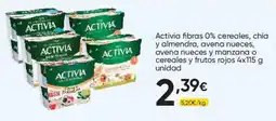FROIZ Activia fibras 0% cereales, chía y almendra, avena nueces, avena nueces y manzana o cereales y frutos rojos oferta