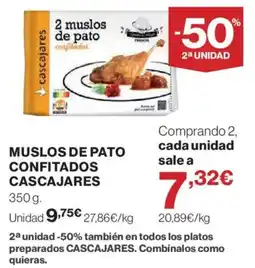 El Corte Inglés Cascajares muslos de pato confitados oferta