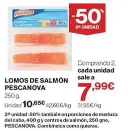El Corte Inglés Pescanova lomos de salmón oferta
