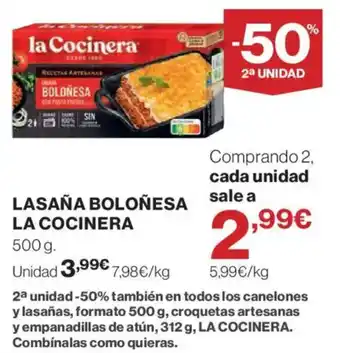 La Cocinera lasaña boloñesa
