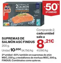 El Corte Inglés Findus supremas de salmón oferta