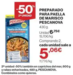 El Corte Inglés Pescanova paella de marisco oferta