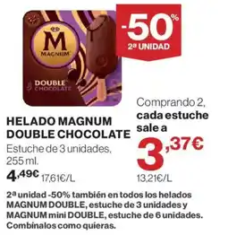 El Corte Inglés magnum helado double chocolate oferta