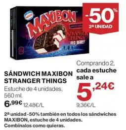 El Corte Inglés Maxibon sandwich stranger things oferta