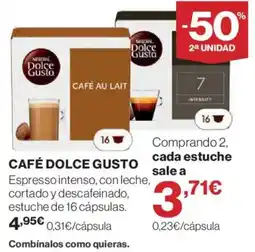 El Corte Inglés Nestlé Dolce Gusto café au lait oferta