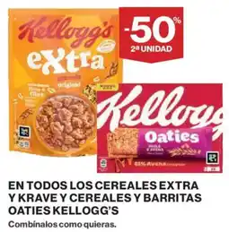 El Corte Inglés Kellogg's En todos los cereales extra y krave y cereales y barritas oaties oferta