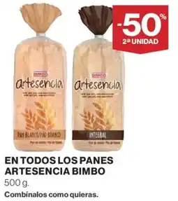 El Corte Inglés Bimbo En todos los panes artesencia oferta