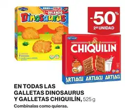 Supercor ARTIACH En todas las galletas dinosaurus y galletas chiquilín oferta